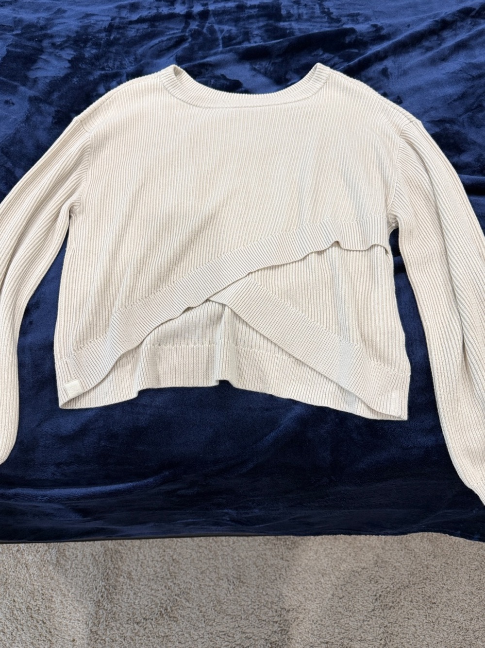 Lululemon Cream Reversible crossover Sweater -